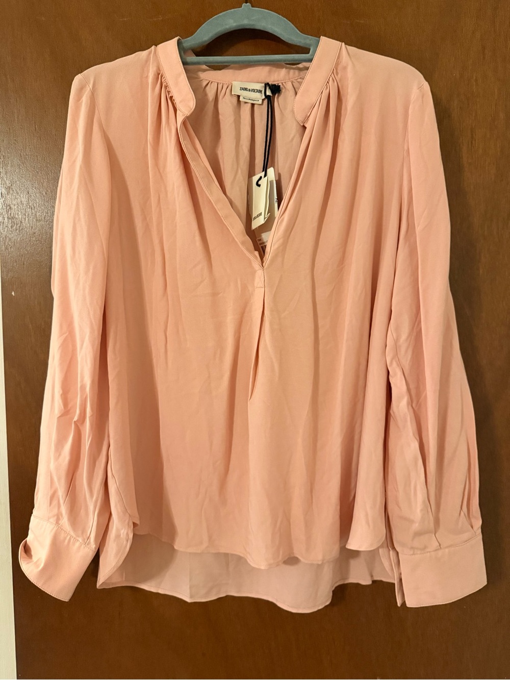 NWT Zadig & Voltaire Tink Blouse Pink Size M $348